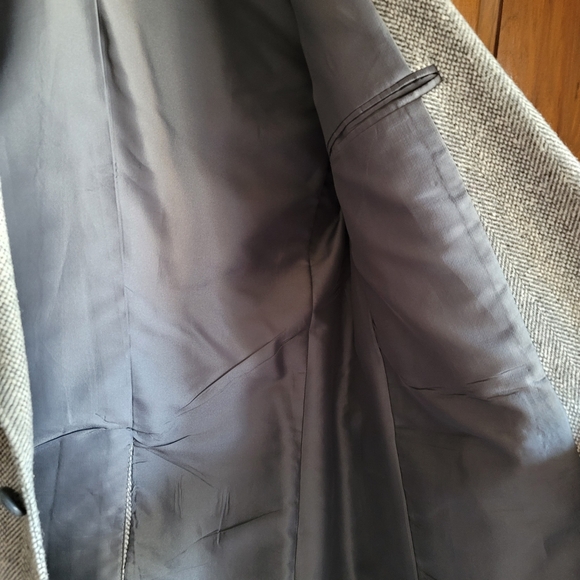 Reed St James sport coat western cut gray herringbone wool lined 40L vtg - Picture 8 of 12